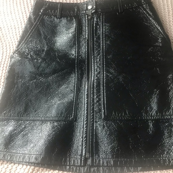 H &M faux leather black shiny in excellent condition size us 6 - Picture 12 of 16